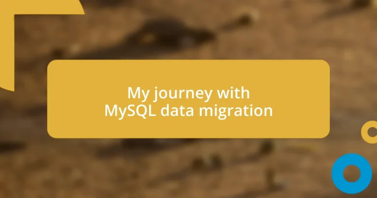 My journey with MySQL data migration