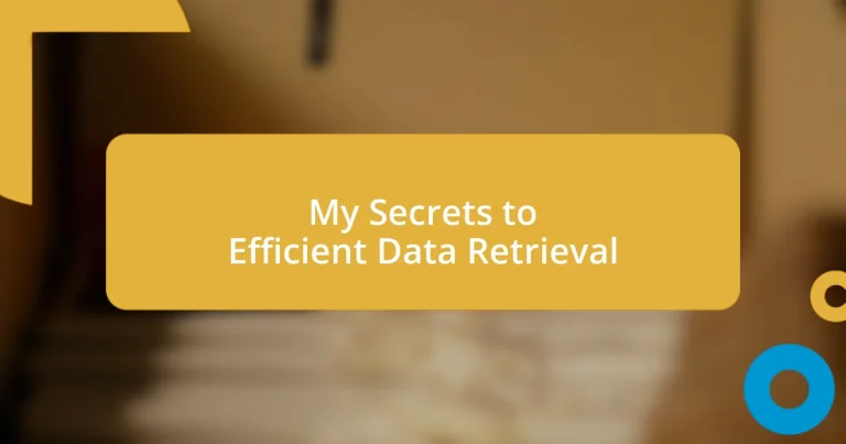 My Secrets to Efficient Data Retrieval