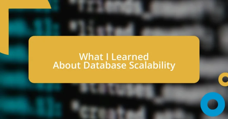 What I Learned About Database Scalability