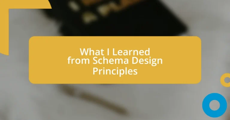 What I Learned from Schema Design Principles